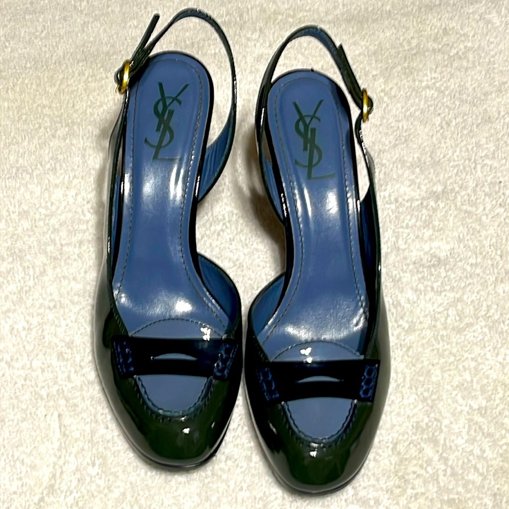 Yves Saint Laurent Tribute Heel Patent Leather Tri-Colored Size 41
